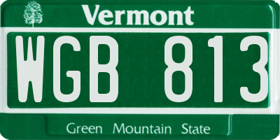 VT license plate WGB813