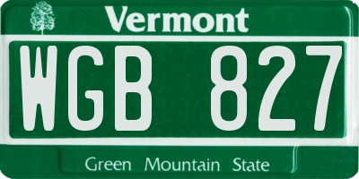 VT license plate WGB827