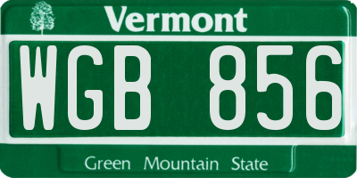VT license plate WGB856