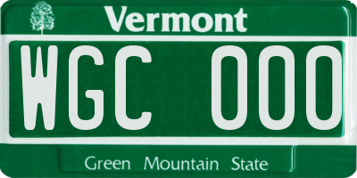 VT license plate WGC000