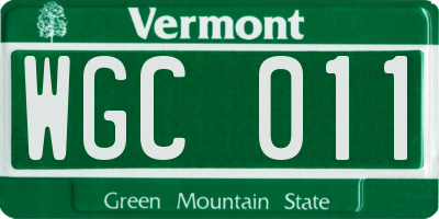 VT license plate WGC011