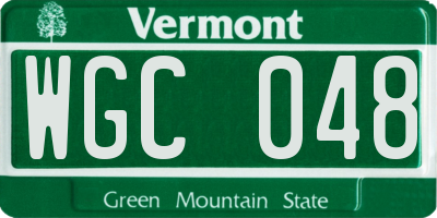 VT license plate WGC048