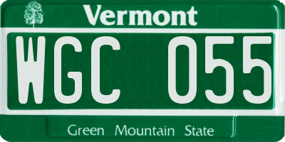 VT license plate WGC055