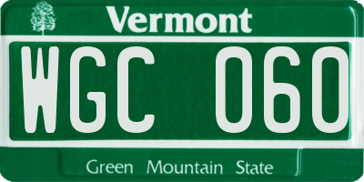 VT license plate WGC060
