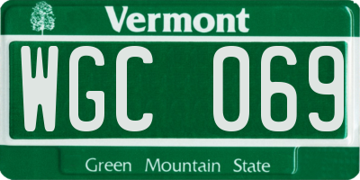 VT license plate WGC069