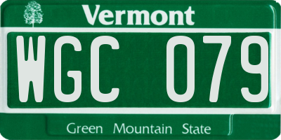 VT license plate WGC079