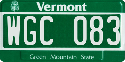 VT license plate WGC083