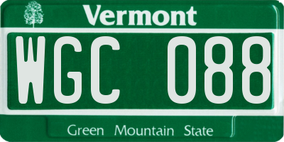 VT license plate WGC088