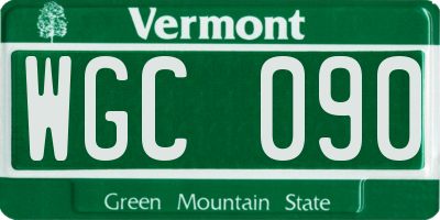 VT license plate WGC090