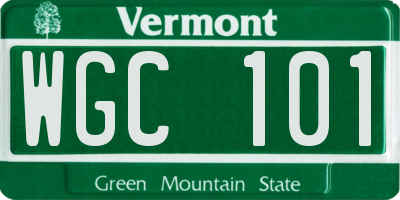 VT license plate WGC101