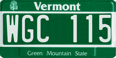 VT license plate WGC115