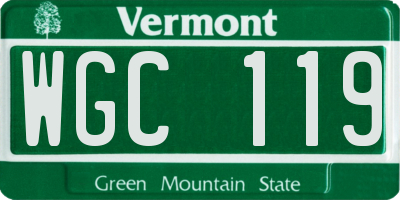 VT license plate WGC119