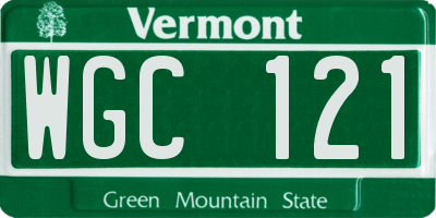 VT license plate WGC121