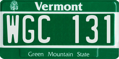 VT license plate WGC131