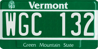 VT license plate WGC132