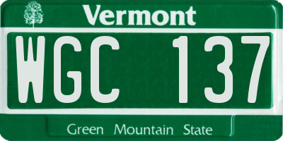 VT license plate WGC137
