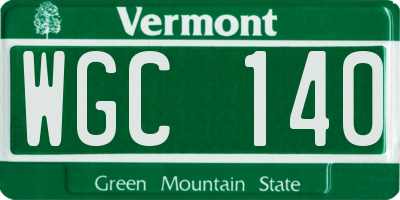 VT license plate WGC140