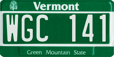 VT license plate WGC141