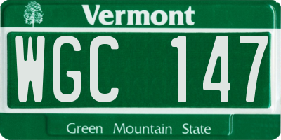 VT license plate WGC147