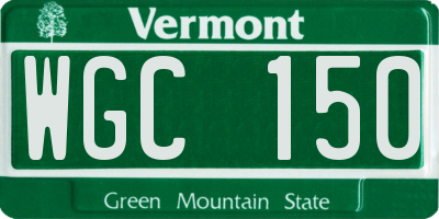 VT license plate WGC150
