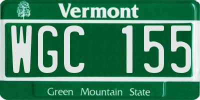 VT license plate WGC155
