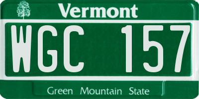 VT license plate WGC157
