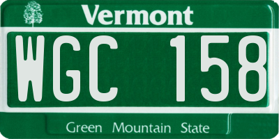 VT license plate WGC158