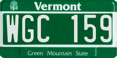 VT license plate WGC159