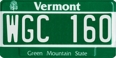 VT license plate WGC160