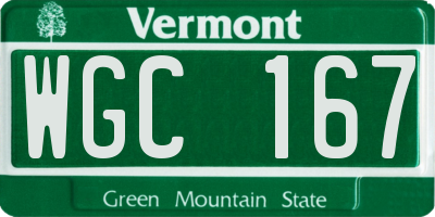 VT license plate WGC167