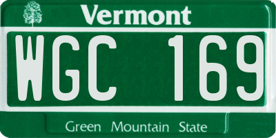 VT license plate WGC169