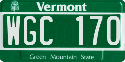 VT license plate WGC170