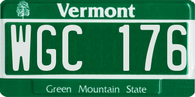 VT license plate WGC176