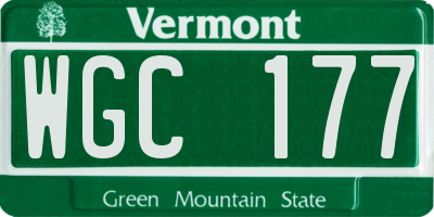 VT license plate WGC177