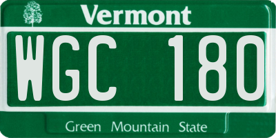 VT license plate WGC180
