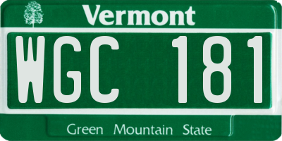 VT license plate WGC181
