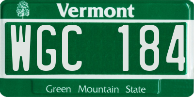 VT license plate WGC184