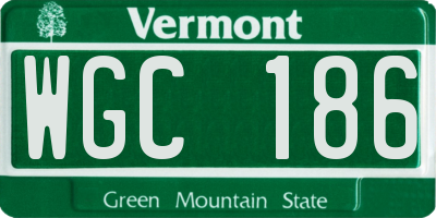 VT license plate WGC186