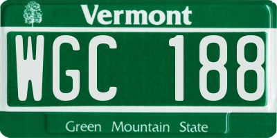 VT license plate WGC188