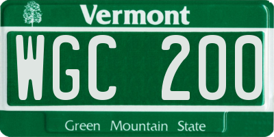 VT license plate WGC200