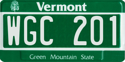 VT license plate WGC201