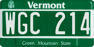 VT license plate WGC214