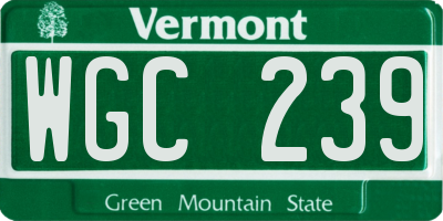 VT license plate WGC239