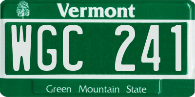 VT license plate WGC241