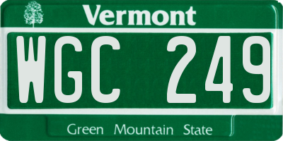 VT license plate WGC249