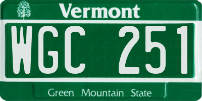 VT license plate WGC251