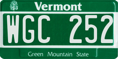 VT license plate WGC252