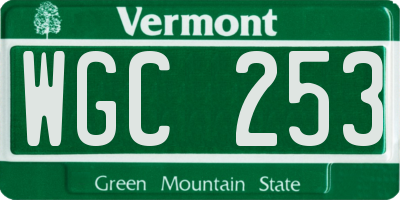 VT license plate WGC253