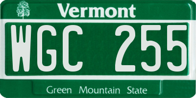VT license plate WGC255