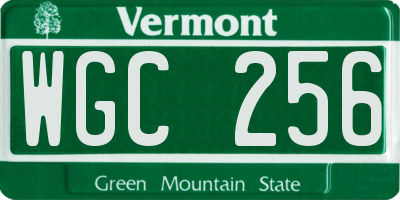 VT license plate WGC256